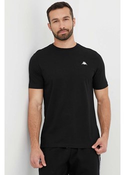 Kappa t-shirt bawełniany kolor czarny gładki ze sklepu ANSWEAR.com w kategorii T-shirty męskie - zdjęcie 157128699