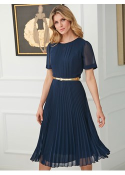 Plisowana sukienka z paskiem Potis & Verso Debora ze sklepu Eye For Fashion w kategorii Sukienki - zdjęcie 157139198