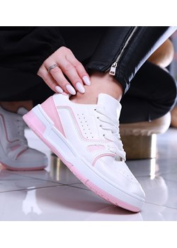 Biało różowe damskie buty sportowe /C7-2 14005 S372/ ze sklepu Pantofelek24.pl w kategorii Buty sportowe damskie - zdjęcie 157139255