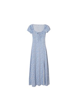 Cropp - Niebieska sukienka midi w kwiaty - błękitny ze sklepu Cropp w kategorii Sukienki - zdjęcie 157139806