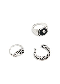 Cropp - 3 pack pierścionków - Srebrny ze sklepu Cropp w kategorii Pierścionki - zdjęcie 157139809