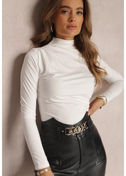 Biała Bluzka z Półgolfem i Marszczeniem Morges ze sklepu Renee odzież w kategorii Swetry damskie - zdjęcie 157143749