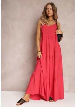 Czerwona Sukienka Maxi z Wiskozy na Ramiączkach Avaja ze sklepu Renee odzież w kategorii Sukienki - zdjęcie 157143799