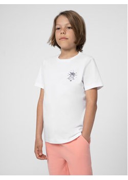 4F T-Shirt 4FJSS23TTSHM286 Biały Regular Fit ze sklepu MODIVO w kategorii T-shirty chłopięce - zdjęcie 157148786
