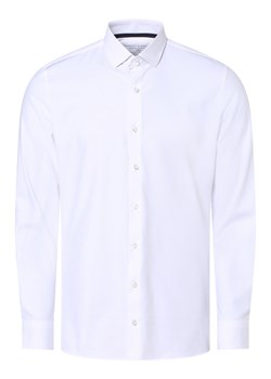 Finshley & Harding Koszula męska łatwa w prasowaniu Mężczyźni Super Slim Fit Bawełna biały jednolity kołnierzyk kent ze sklepu vangraaf w kategorii Koszule męskie - zdjęcie 157149108