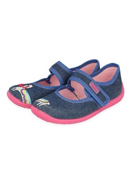 Befado  obuwie dziecięce  955X014 niebieskie ze sklepu ButyModne.pl w kategorii Kapcie dziecięce - zdjęcie 157152389