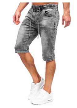 Czarne jeansowe krótkie spodenki męskie Denley KR1551 ze sklepu Denley w kategorii Spodenki męskie - zdjęcie 157157086