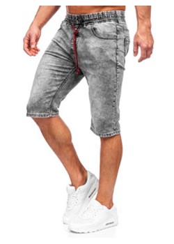Czarne jeansowe krótkie spodenki męskie Denley KR1538 ze sklepu Denley w kategorii Spodenki męskie - zdjęcie 157157089
