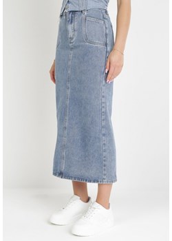 Niebieska Jeansowa Spódnica Midi Zabiva ze sklepu Born2be Odzież w kategorii Spódnice - zdjęcie 157159757