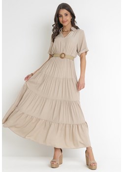 Beżowa Sukienka Granet ze sklepu Born2be Odzież w kategorii Sukienki - zdjęcie 157159825