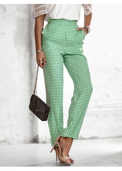 Spodnie Madlen Tweed Zielone ze sklepu Lisa Mayo w kategorii Spodnie damskie - zdjęcie 157229346