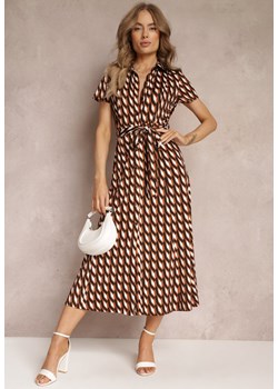 Brązowa Sukienka z Paskiem Ianeusa ze sklepu Renee odzież w kategorii Sukienki - zdjęcie 157229706