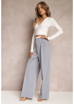 Szare Spodnie z Szerokimi Nogawkami w Kant Kavina ze sklepu Renee odzież w kategorii Spodnie damskie - zdjęcie 157229817