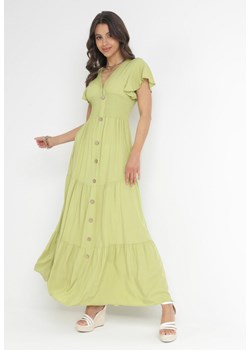 Jasnozielona Sukienka z Wiskozy Heeny ze sklepu Born2be Odzież w kategorii Sukienki - zdjęcie 157230409
