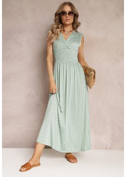 Zielona Rozkloszowana Sukienka Maxi z Gumką w Pasie Jayma ze sklepu Renee odzież w kategorii Sukienki - zdjęcie 157234029