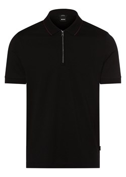 BOSS Męska koszulka polo Mężczyźni Bawełna czarny jednolity ze sklepu vangraaf w kategorii T-shirty męskie - zdjęcie 157237568