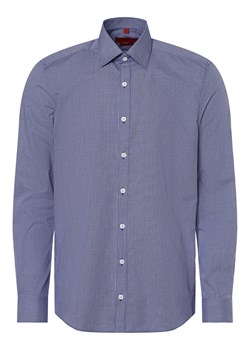 Finshley & Harding Koszula męska łatwa w prasowaniu Mężczyźni Slim Fit Bawełna granatowy w kratkę kołnierzyk kent ze sklepu vangraaf w kategorii Koszule męskie - zdjęcie 157237596