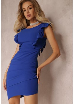 Niebieska Dopasowana Sukienka Asymetryczna Siboa ze sklepu Renee odzież w kategorii Sukienki - zdjęcie 157270198