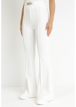 Białe Spodnie Dzwony z Gumką w Pasie Dallagti ze sklepu Born2be Odzież w kategorii Spodnie damskie - zdjęcie 157270427
