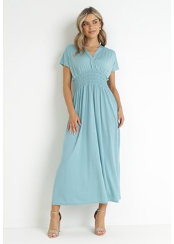 Miętowa Sukienka Maxi z Marszczoną Gumką w Talii Yalesima ze sklepu Born2be Odzież w kategorii Sukienki - zdjęcie 157270497