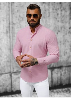 Koszula męska jasno-różowa OZONEE O/V37 ze sklepu ozonee.pl w kategorii Koszule męskie - zdjęcie 157276468