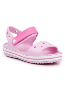 Sandały Crocs Crocband Sandal Kids 12856-6GD różowe ze sklepu ButyModne.pl w kategorii Buciki niemowlęce - zdjęcie 157278607