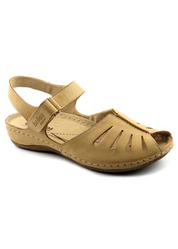 Sandały damskie z przewiewną cholewką - HELIOS Komfort 4009, jasnobrązowe ze sklepu ulubioneobuwie w kategorii Sandały damskie - zdjęcie 157294466
