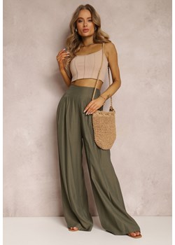Ciemnozielone Spodnie Aedaris ze sklepu Renee odzież w kategorii Spodnie damskie - zdjęcie 157294495