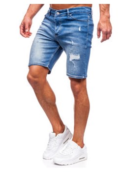 Granatowe krótkie spodenki jeansowe Denley 0458 ze sklepu Denley w kategorii Spodenki męskie - zdjęcie 157302759
