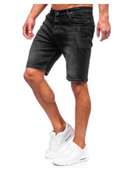Czarne krótkie spodenki jeansowe Denley 0490 ze sklepu Denley w kategorii Spodenki męskie - zdjęcie 157302775