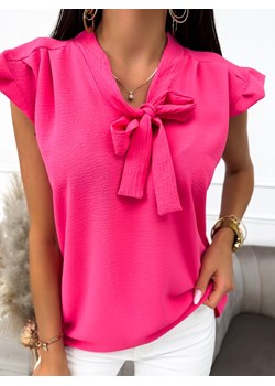 Różowa Bluzeczka z Wiązaniem ze sklepu ModnaKiecka.pl w kategorii Bluzki damskie - zdjęcie 157310169