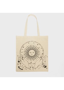 Torba bawełniana shopper z motywami astrologicznymi - Beżowy ze sklepu House w kategorii Torby materiałowe - zdjęcie 157315466