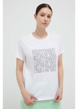 Dkny t-shirt bawełniany kolor biały ze sklepu ANSWEAR.com w kategorii Bluzki damskie - zdjęcie 157317179