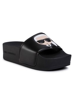Klapki KARL LAGERFELD KL80805 Black Rubber ze sklepu eobuwie.pl w kategorii Klapki damskie - zdjęcie 157346319