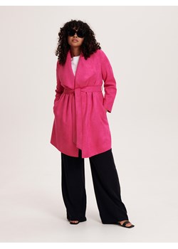 Reserved - Płaszcz z imitacji zamszu - Różowy ze sklepu Reserved w kategorii Płaszcze damskie - zdjęcie 157440299