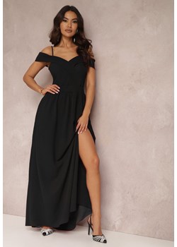 Czarna Sukienka Koktajlowa z Głębokim Dekoltem Maxi Gelfe ze sklepu Renee odzież w kategorii Sukienki - zdjęcie 157440988