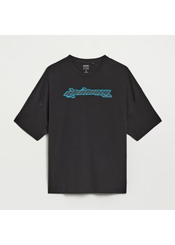 Czarna koszulka relaxed fit z napisem - Czarny ze sklepu House w kategorii T-shirty męskie - zdjęcie 157444167