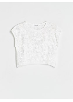 Reserved - Bawełniana bluzka - złamana biel ze sklepu Reserved w kategorii Bluzki dziewczęce - zdjęcie 157448277