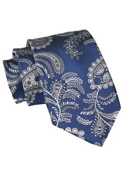 Męski Krawat Angelo di Monti - Niebieski z Kwiatowym Wzorem KRADM2006 ze sklepu JegoSzafa.pl w kategorii Krawaty - zdjęcie 157453499