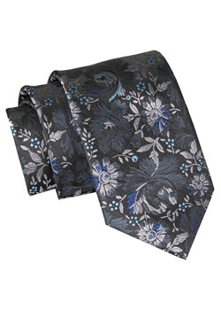 Męski Krawat Angelo di Monti - Wzór Kwiatowy, Szarości KRADM2004 ze sklepu JegoSzafa.pl w kategorii Krawaty - zdjęcie 157453509