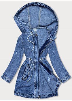 Luźna jeansowa damska kurtka denim niebieska (POP7120-K) ze sklepu goodlookin.pl w kategorii Kurtki damskie - zdjęcie 157460537
