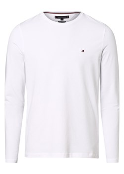 Tommy Hilfiger Męska koszulka z długim rękawem Mężczyźni Bawełna biały jednolity ze sklepu vangraaf w kategorii T-shirty męskie - zdjęcie 157476747