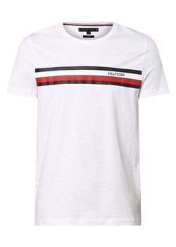 Tommy Hilfiger T-shirt męski Mężczyźni Bawełna biały nadruk ze sklepu vangraaf w kategorii T-shirty męskie - zdjęcie 157476775