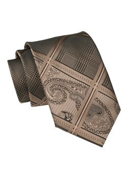 Męski Krawat Angelo di Monti - Brązowy z Wzorem KRADM2044 ze sklepu JegoSzafa.pl w kategorii Krawaty - zdjęcie 157485948