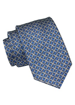 Męski Krawat Angelo di Monti - Niebieski w Kratkę KRADM2023 ze sklepu JegoSzafa.pl w kategorii Krawaty - zdjęcie 157485988