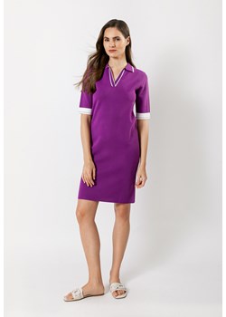 Sportowa sukienka z kołnierzykiem polo w kolorze oberżyny ze sklepu Molton w kategorii Sukienki - zdjęcie 157493487