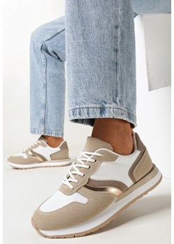 Ciemnobeżowe Sneakersy przed Kostkę z Wstawkami Flexita ze sklepu born2be.pl w kategorii Buty sportowe damskie - zdjęcie 157493815