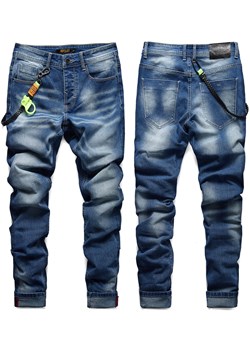 Spodnie jeansowe męskie niebieskie slim Recea ze sklepu Recea.pl w kategorii Jeansy męskie - zdjęcie 157497738