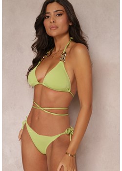 Jasnozielone Wiązane Bikini Brazylijskie z Ozdobnymi Łańcuchami Maisia ze sklepu Renee odzież w kategorii Stroje kąpielowe - zdjęcie 157499546