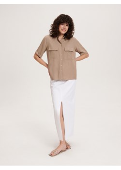 Reserved - Koszula z wiskozy - beżowy ze sklepu Reserved w kategorii Koszule damskie - zdjęcie 157501509